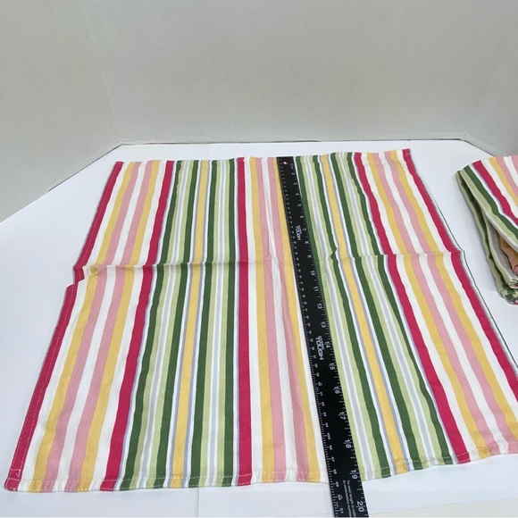 Lauren Ralph Lauren Set of 6 Cloth Napkins Striped Multicolored 19X20 Cotton - Picture 4 of 6